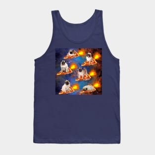 Pugs in Space Riding Pizza Tank Top